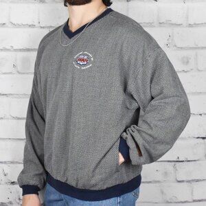 Vintage Y2K Superbowl Champs XXXIV 2000 Pullover Woven V-Neck Sweater Sweatshirt